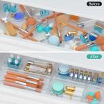6 Pack Clear Acrylic Drawer Organizer Set