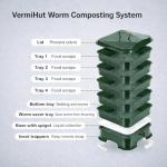 VermiHut® Plus 5-Tray Worm Composter – Dark Green