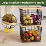 Stackable Wire Storage Basket for Kitchen Pantry