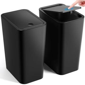 2 Pack 4 Gallon Bathroom Trash Can with Lid