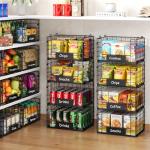 JKsmart XL Stackable Wire Pantry Bins, 4 Pack