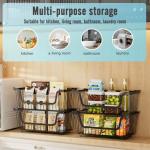 Stackable Metal Wire Baskets for Kitchen Storage