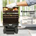 Outsunny 4-Tray Worm Composter Bin for Gardens