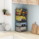 JKsmart XL Stackable Wire Pantry Bins, 4 Pack