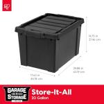 20 Gallon Stackable Lockable Storage Bins - 6 Pack