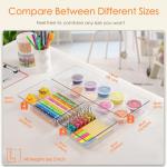 Criusia 10-Pack Clear Plastic Drawer Organizers