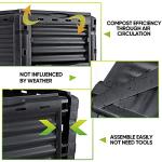 F2C 80 Gallon Outdoor Compost Bin with Gloves