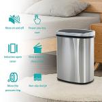 Touchless 13 Gallon Stainless Steel Trash Bin