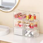 6-Pack Stackable Acrylic Storage Drawers for Home