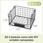 JKsmart XL Stackable Wire Pantry Bins, 4 Pack