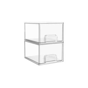 Vtopmart 2 Pack Clear Stackable Storage Bins