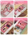 25 PCS Plastic Drawer Organizers Set in Pink