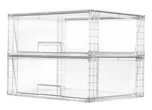 Vtopmart 2 Pack Stackable Clear Storage Bins