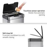 EKO Mirage-T Touchless 50L Stainless Steel Trash Can