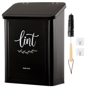 Magnetic Lint Bin with Brush for Laundry Room