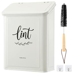 Magnetic Lint Bin with Brush for Laundry Room