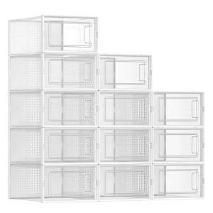 SONGMICS Clear Stackable Shoe Storage Boxes - 12 Pack