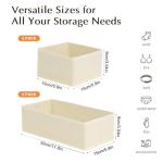 DIMJ Set of 4 Fabric Drawer Organizer Bins