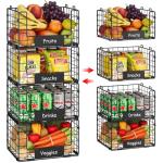 JKsmart XL Stackable Wire Pantry Bins, 4 Pack