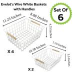 Evelots Pack of 6 Wire Storage Baskets