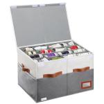 Foldable Shoe Organizer Bins with Lids, 16 Pairs