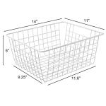 Set of 4 White Wire Freezer Storage Baskets