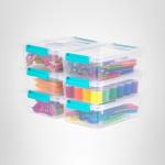 IRIS USA 2 Qt Craft Storage Bins, 6-Pack