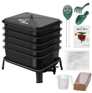 5-Tray Worm Compost Bin for Indoor & Outdoor