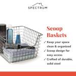Medium Gray Wire Scoop Basket for Kitchen Storage
