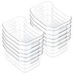 12 Pack Clear Plastic Storage Bins with Handles