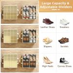 NestOrganix Large Foldable Shoe Organizer Bins – 2 Pack