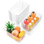 12 Pack Clear Plastic Storage Bins with Handles