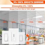 OKQ 2x4 LED Troffer Center Basket Light, 4 Pack