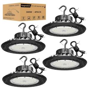 300W Dimmable UFO LED High Bay Light 4-Pack