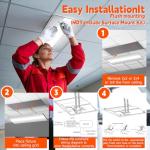 OKQ 2x4 LED Troffer Center Basket Light, 4 Pack