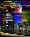 HIBOITEC 12W RGBW Low Voltage Landscape Lights