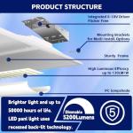 4Pack 2x2 LED Dimmable Troffer Lights