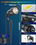 HIBOITEC RGBW Low Voltage Landscape Spotlights 2-Pack