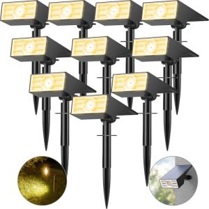 Katipeal 10-Pack Solar LED Spot Lights