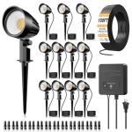 SOROP 12W Waterproof Landscape Lighting Kit, 12-Pack