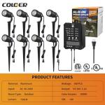 COLOER 8 Pack Low Voltage Landscape Lighting Kit