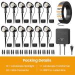 SOROP 12W Waterproof Landscape Lighting Kit, 12-Pack