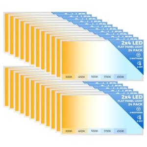 24 Pack Dimmable 2x4 LED Ceiling Lights