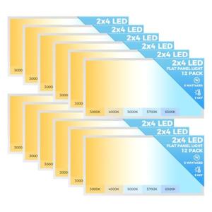 12 Pack Dimmable 2x4 LED Flat Panel Lights