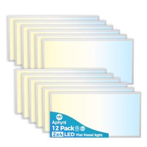 Aphyni 12-Pack 2x4 Dimmable LED Ceiling Lights