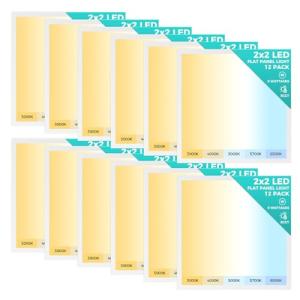 12 Pack Dimmable 2x2 LED Flat Panel Lights