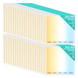 48 Pack Dimmable 2x2 LED Flat Panel Lights