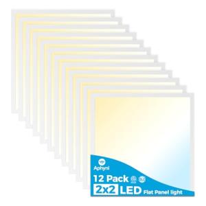 12-Pack Dimmable 2x2 LED Ceiling Lights