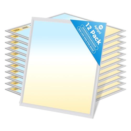 Aphyni 12-Pack Dimmable LED Flat Panel Lights