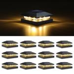 12-Pack Solar Post Cap Lights for Outdoor Use